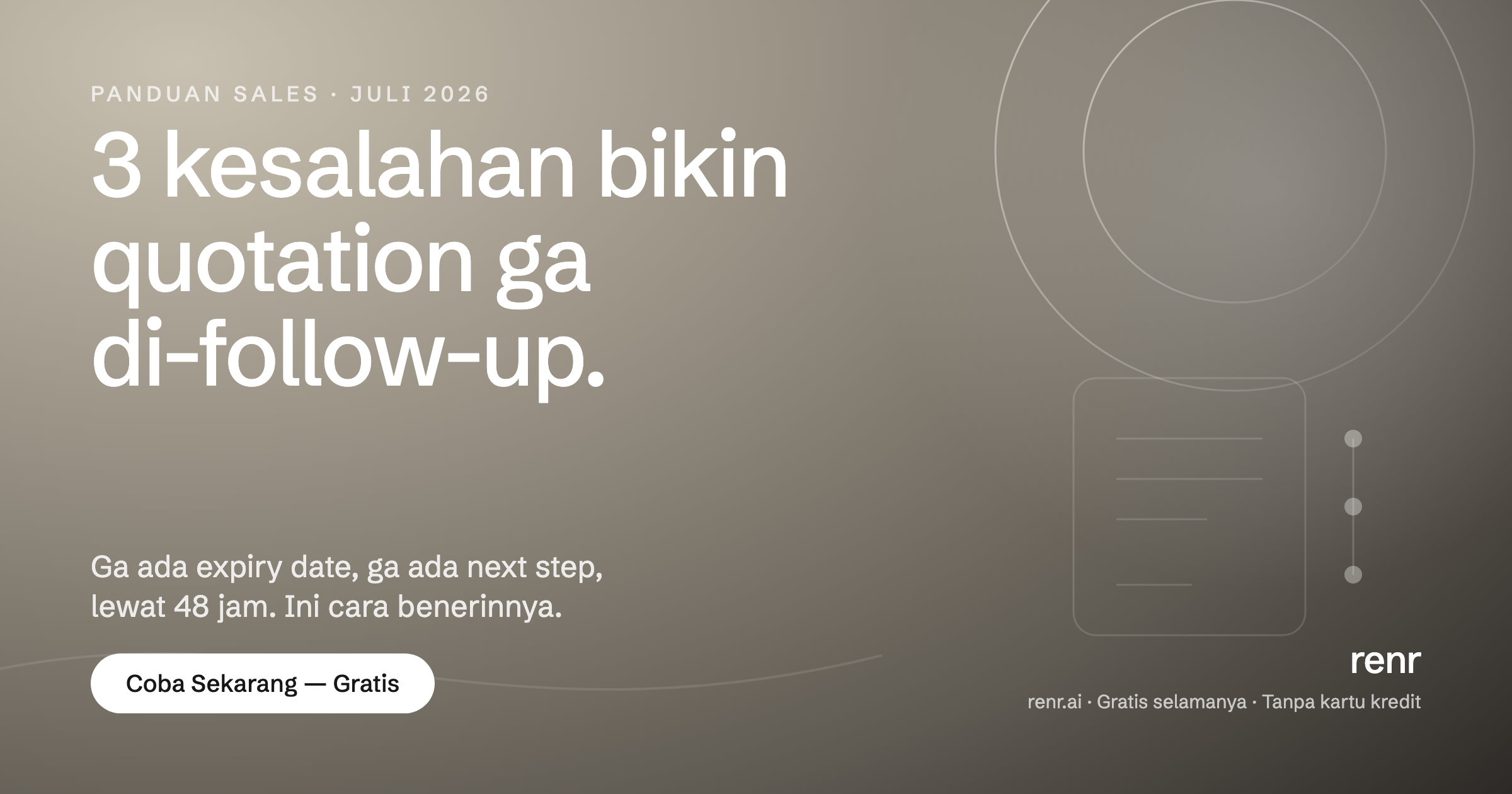 3 Kesalahan Bikin Quotation Ga Di-Follow-Up (dan Cara Benerinnya)