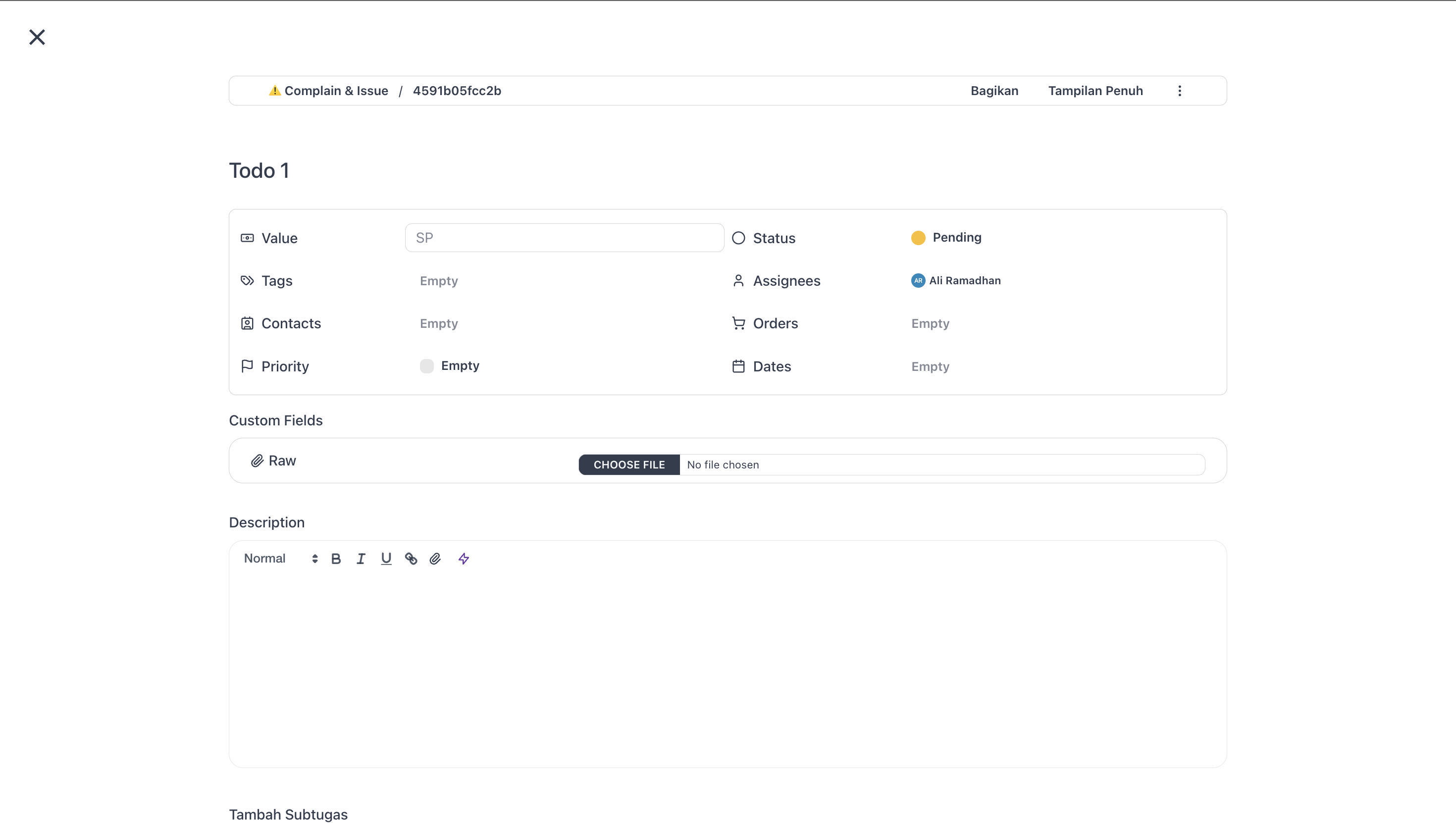 Task overview